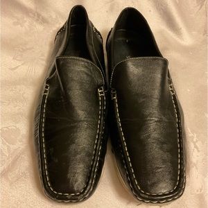 Men’s Saminto Laurenzini Black Leather Loafers Size 10.5!